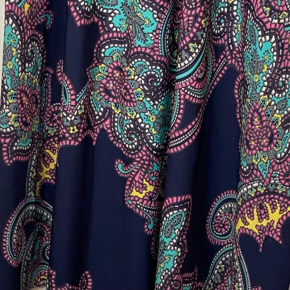 Blue Rain Maxi Dress M Made in USA Boho Paisley Spaghetti Strap Summer - Picture 5 of 12